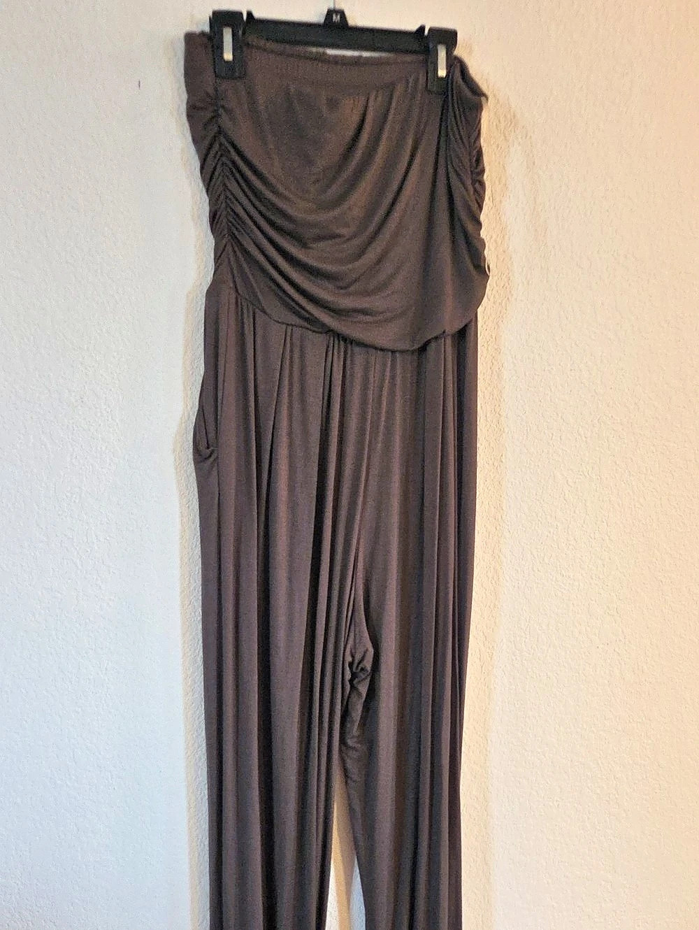 Heart Hips Draped Wide Leg Jumpsuit in Brown Like New